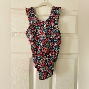 Girls One Piece SwimSuit in Floral Print